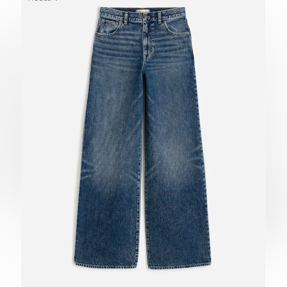 NWT Madewell Women’s Super Wide Leg Jeans in Concho Wash Classic Blue size 29